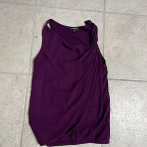 Express Deep Purple Draped Top